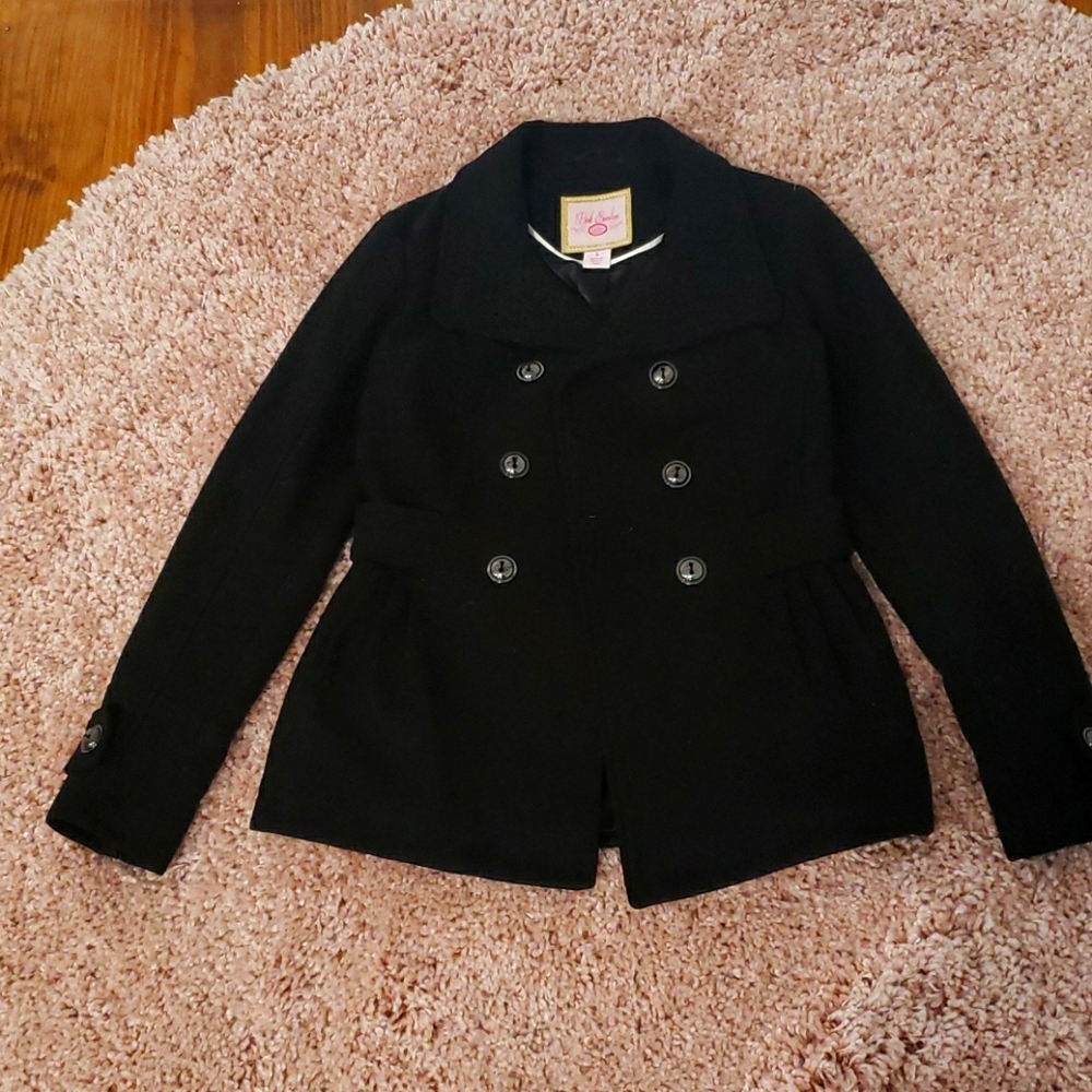 Pink Envelope girls pea coat